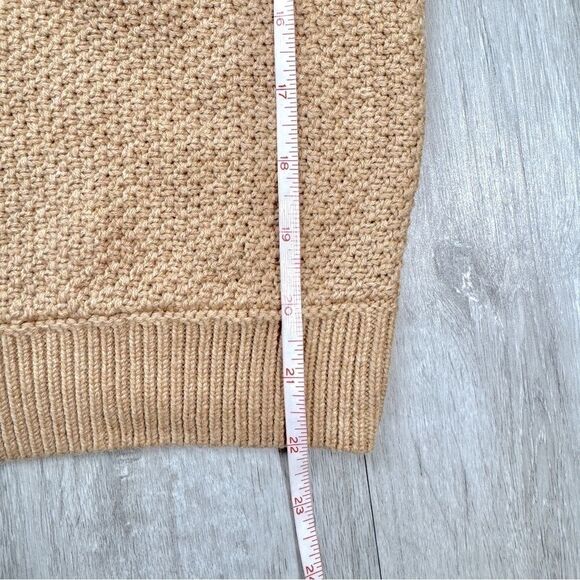 Charter Club Women's NWT Tan Cotton Blend Cable Knit Cowl Neck Sweater L - Picture 4 of 6